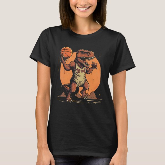 T Rex playing Basketball Coach Dino Trex Rex Sport T-Shirt (Vorderseite)