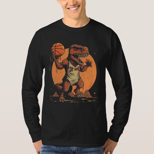T Rex playing Basketball Coach Dino Trex Rex Sport T-Shirt (Vorderseite)