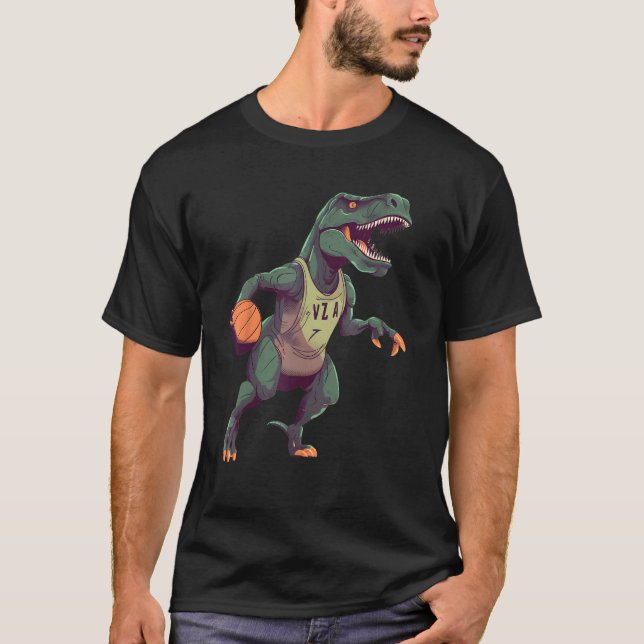 T Rex playing Basketball Coach Dino Trex Rex Sport T-Shirt (Vorderseite)