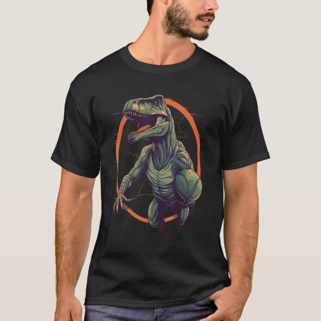 T Rex playing Basketball Coach Dino Trex Rex Sport T-Shirt (Vorderseite)