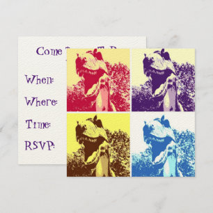 T-Rex Pop Art Einladung