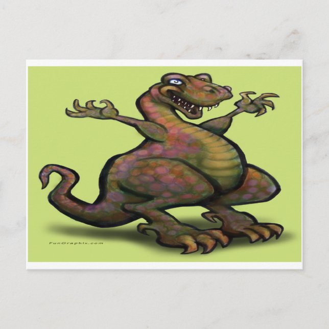 T-Rex Postkarte (Vorderseite)