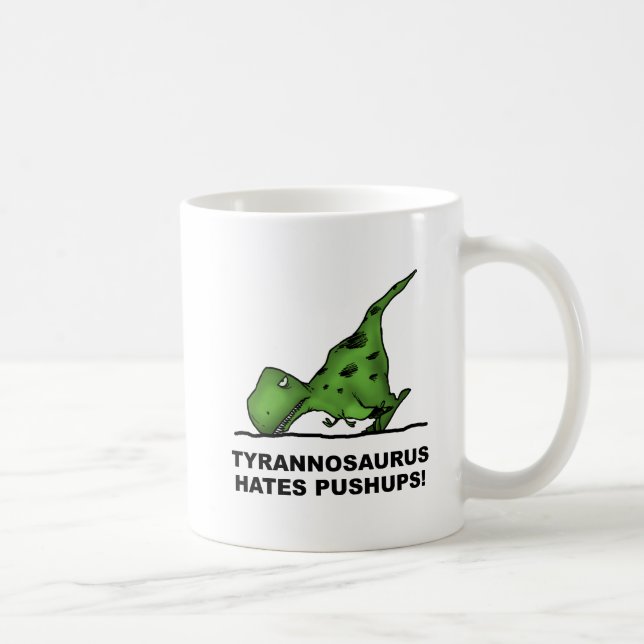 T-Rex Pushups Funny Mug Kaffeetasse (Rechts)