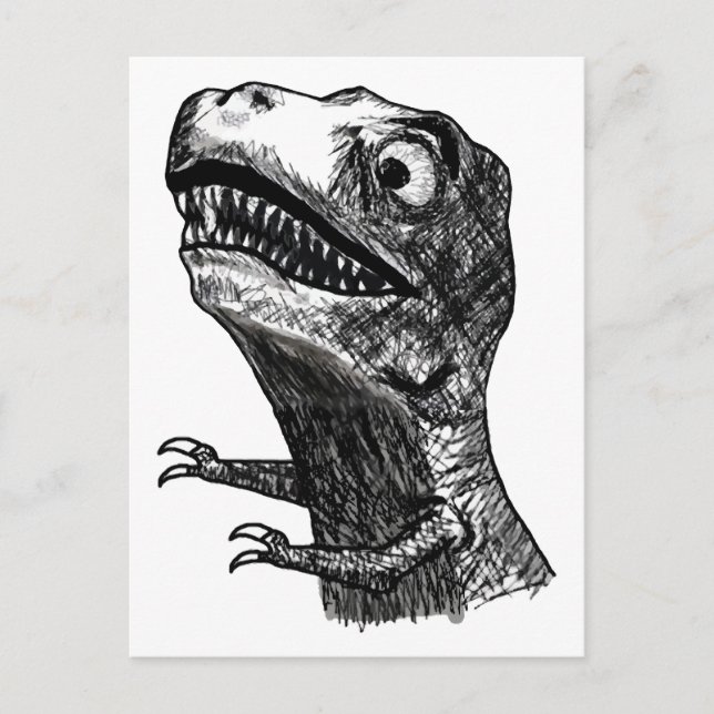 T-Rex Rage Meme - Postkarte (Vorderseite)