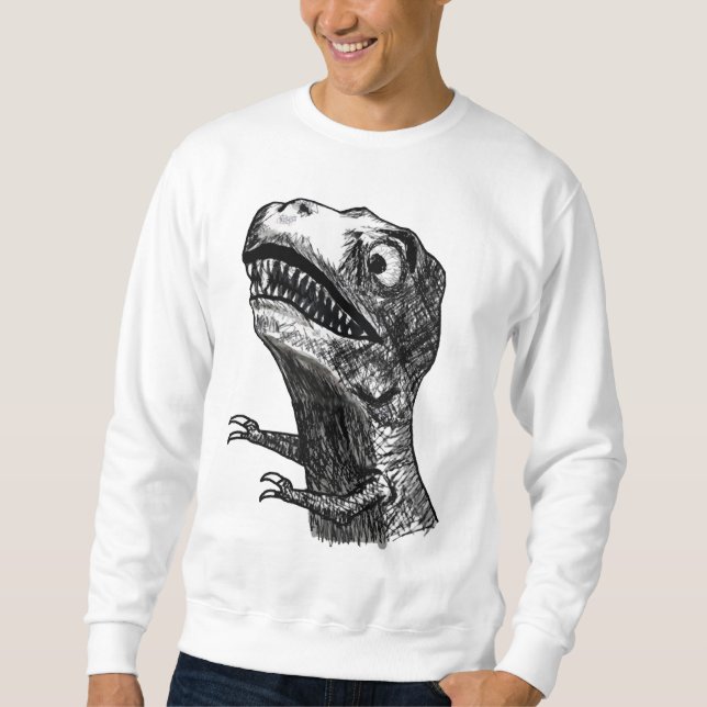 T-Rex Raserei Meme - 2 versahen Sweatshirt mit (Vorderseite)