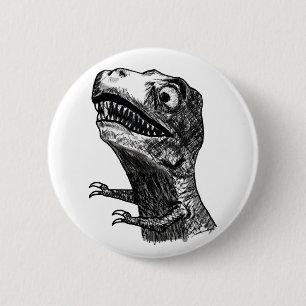 T-Rex Raserei Meme - Pinback Knopf Button