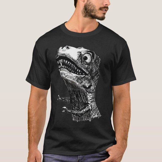 T-Rex Raserei Meme - schwarzer T - Shirt (Vorderseite)