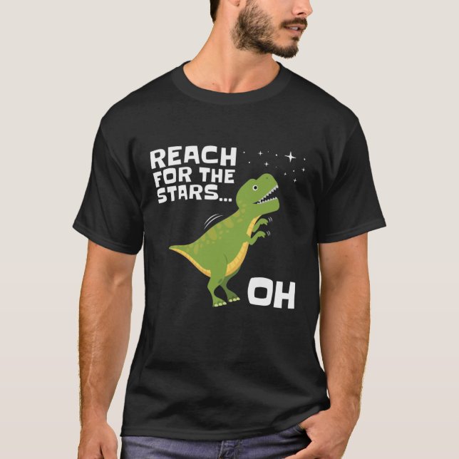 T-Rex Reichweite für die Sterne Gewitterte Kurze W T-Shirt (Vorderseite)