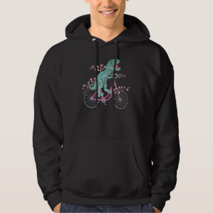 T Rex Reiten eines Fahrrads Trex Dinosaur Fahrradf Hoodie