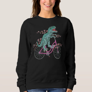 T Rex Reiten eines Fahrrads Trex Dinosaur Fahrradf Sweatshirt