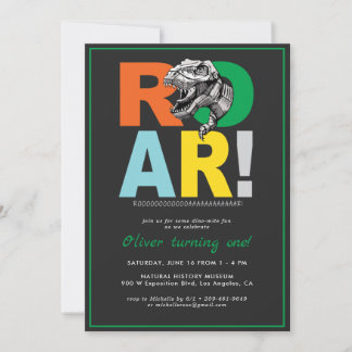 T-Rex Roar | Dinosaur Geburtstagsparty Einladung