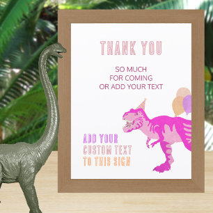 T-Rex Rosa Dinosaurier Geburtstag vollständig bear