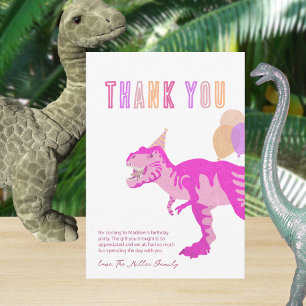 T-Rex Rosa Niedliche Kinder T Rex Spaß Dinosaurier Dankeskarte