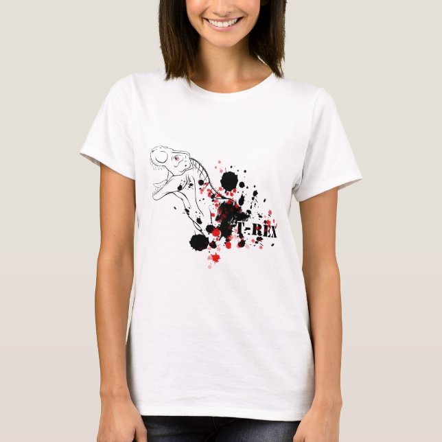 T-Rex (rot und schwarz) T-Shirt (Vorderseite)