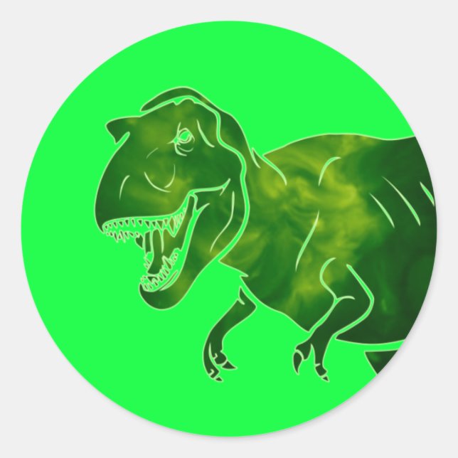 T-Rex Runder Aufkleber (Vorderseite)