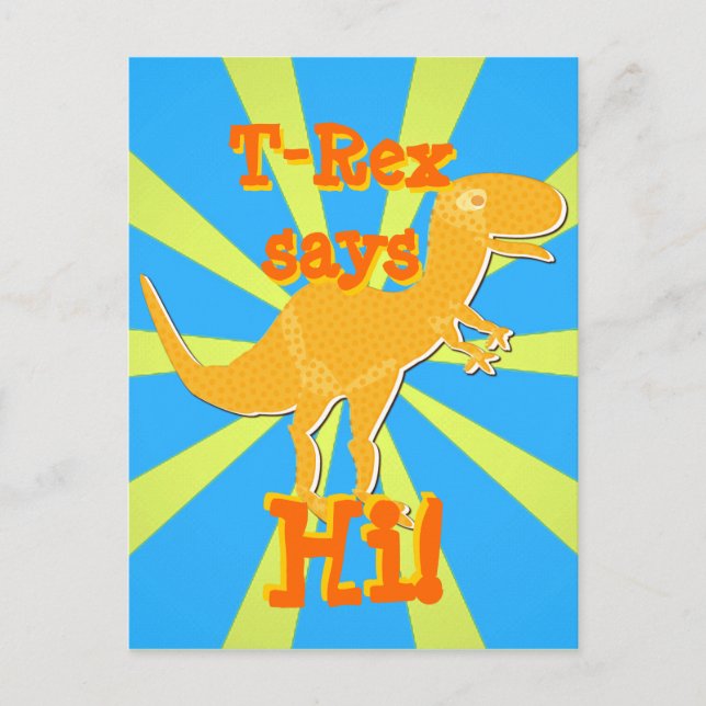 T-Rex sagt Hi Postcard Postkarte (Vorderseite)