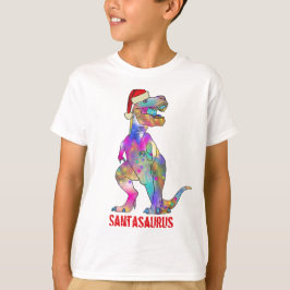 T-Rex Santa Dinosaur Weihnachten T-Shirt