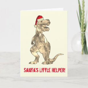 T-Rex Santa Quote Karte