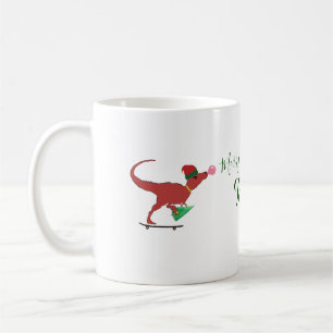 T-rex Santa Skater Kaffeetasse