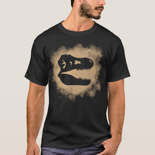 T-Rex Schädel-Silhouette-Staub-Spritzer-T - Shirt (Vorderseite)