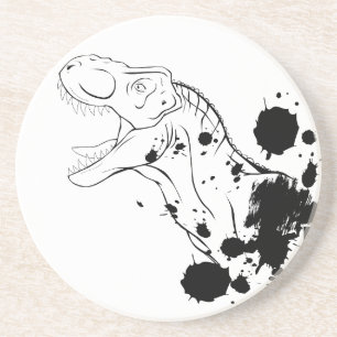 T-Rex (schwarz und weiß) Untersetzer
