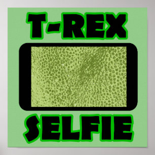 T-Rex Selfie Kurz Arms Funny Dinosaur Plakatzeiche Poster