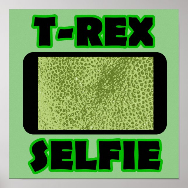 T-Rex Selfie Kurz Arms Funny Dinosaur Plakatzeiche Poster (Vorne)
