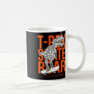 T-Rex Skate Roar Lustige Skizzenzeichnung Dinosaur Kaffeetasse