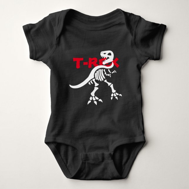 T-rex Skeleton Baby Strampler (Vorderseite)