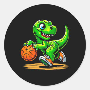 T-Rex Skelett Spieler Dinosaurier  Runder Aufkleber