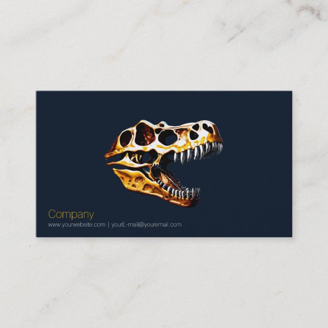 T Rex Skull Business Card Visitenkarte (Vorderseite)