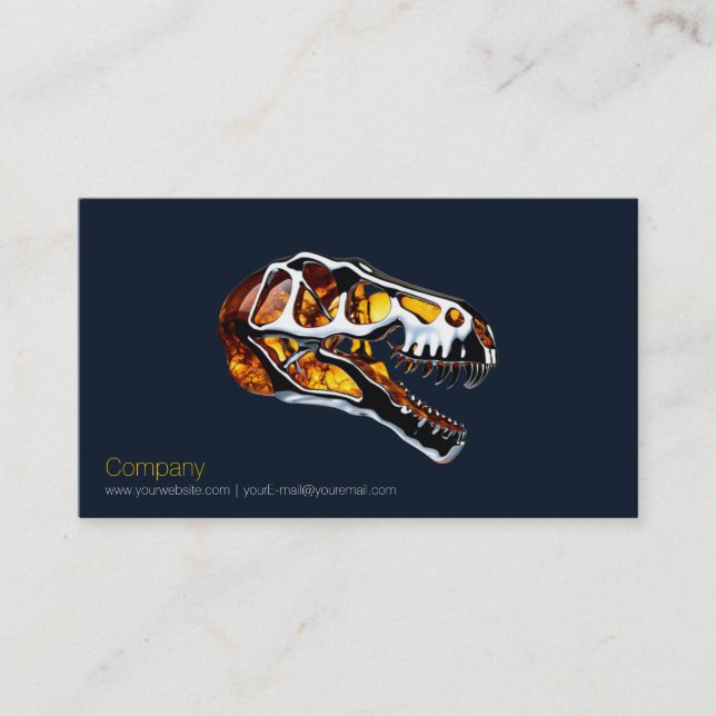 T Rex Skull Business Card Visitenkarte (Vorderseite)