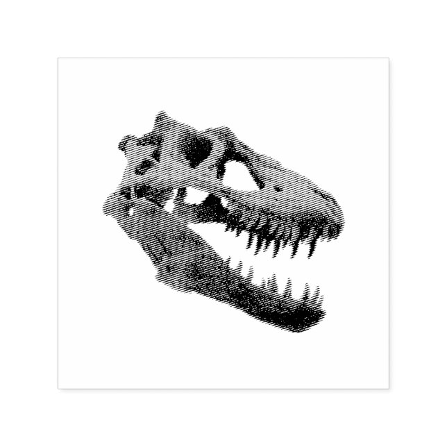 T-Rex Skull Dino Knochen Fossil Dinosaur Tyrannosa Permastempel (Design)