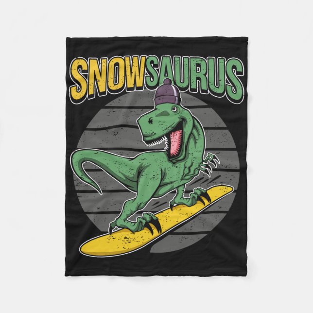 T-Rex Snowboard-Dinosaur Snowboard  Fleecedecke (Vorderseite)