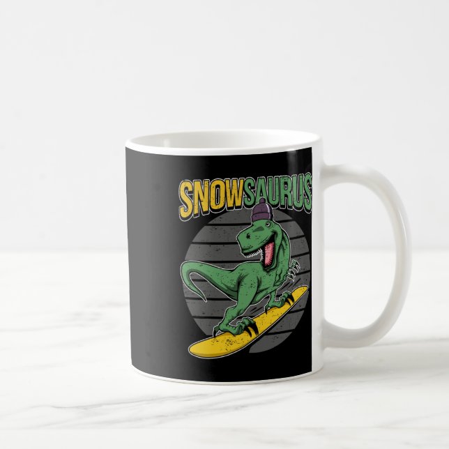 T-Rex Snowboard-Dinosaur Snowboard  Kaffeetasse (Rechts)
