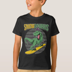 T-Rex Snowboard-Dinosaur-Snowboard T-Shirt