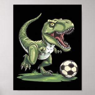T-Rex spielt Fußball Byll, Fußball für Kinder  Poster