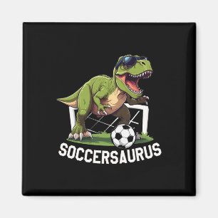 T-Rex spielt Fußball Dinosaurier Fußball spielen Magnet