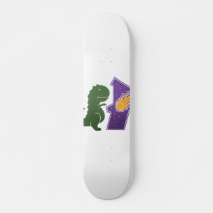 T-Rex spielt - Hintergrundfarbe wählen Skateboard