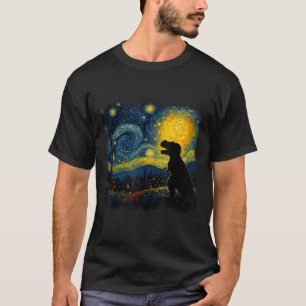 T Rex Starry Night Van Gogh Dinosaus gibt Men Wom T-Shirt