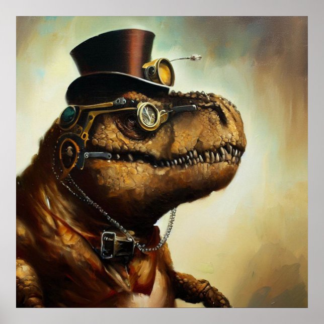 T Rex Steampunk Poster (Vorne)