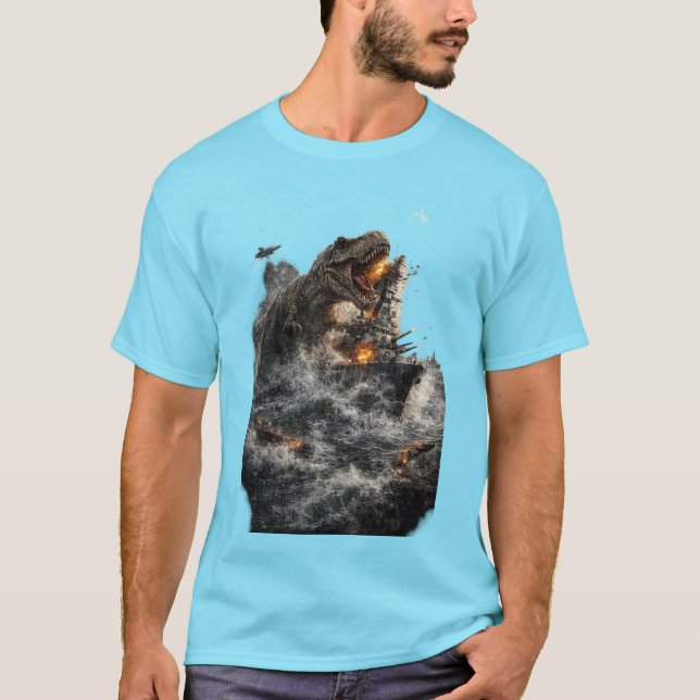 T-Rex-Sturmangriff. T-Shirt (Vorderseite)