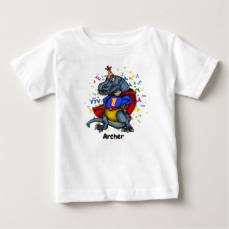 T-Rex Superheld-1. Geburtstag Baby T-shirt