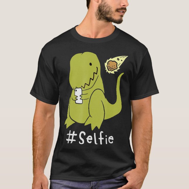 T-Rex Taking Selfie Dinosaur Dino Cool Cute T-Shirt (Vorderseite)