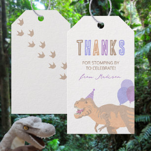 T-Rex Tan Danke Dinosaur Birthday Favor Tag Geschenkanhänger