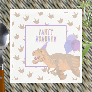 T-Rex Tan Dinomite Niedlich Dinosaur Geburtstagspa Serviette