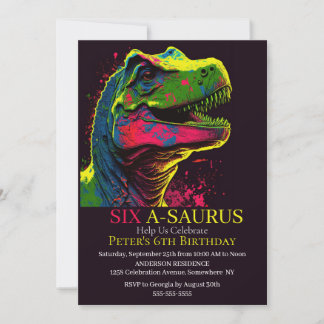 T-Rex-tastic Dino Geburtstagsparty! Einladung