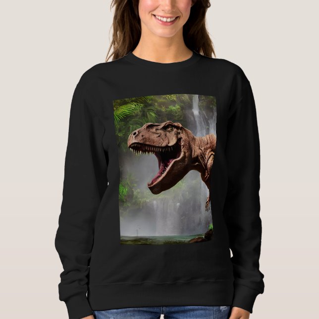 T-Rex The Dinosaur of the Jungle Waterfall Sweatshirt (Vorderseite)