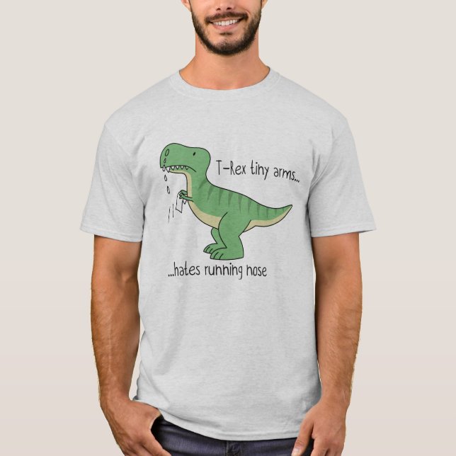 T-Rex tiny arms hates running nose T-Shirt (Vorderseite)