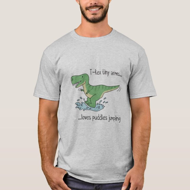T-Rex tiny arms loves puddles jumping T-Shirt (Vorderseite)